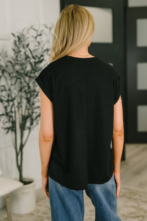 Classic Timeless V-Neck Tee in Black (SM-3X)