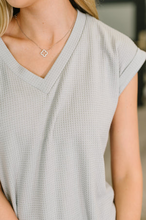 Classic Timeless V-Neck Tee in Pearl Grey (SM-3X)
