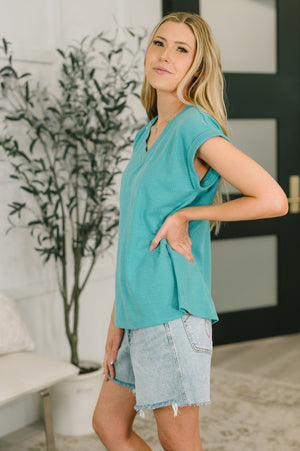 Classic Timeless V-Neck Tee in Teal (SM-3X)