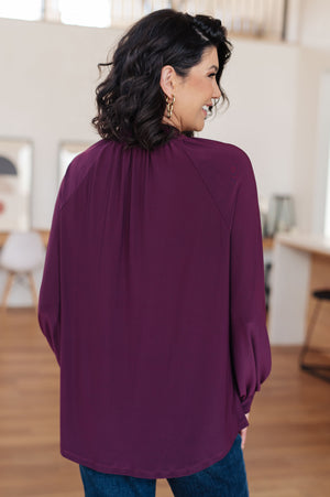 Closing Time Mock Neck Blouse (SM-2X) - STB Boutique