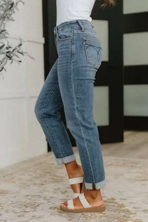 Judy Blue Colette Mid Rise Boyfriend Classic Cuffed (0-24)