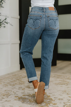 Judy Blue Colette Mid Rise Boyfriend Classic Cuffed (0-24)