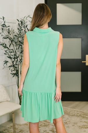 Coral Sands Collared Tank Dress in Aqua Mint (SM-3X)