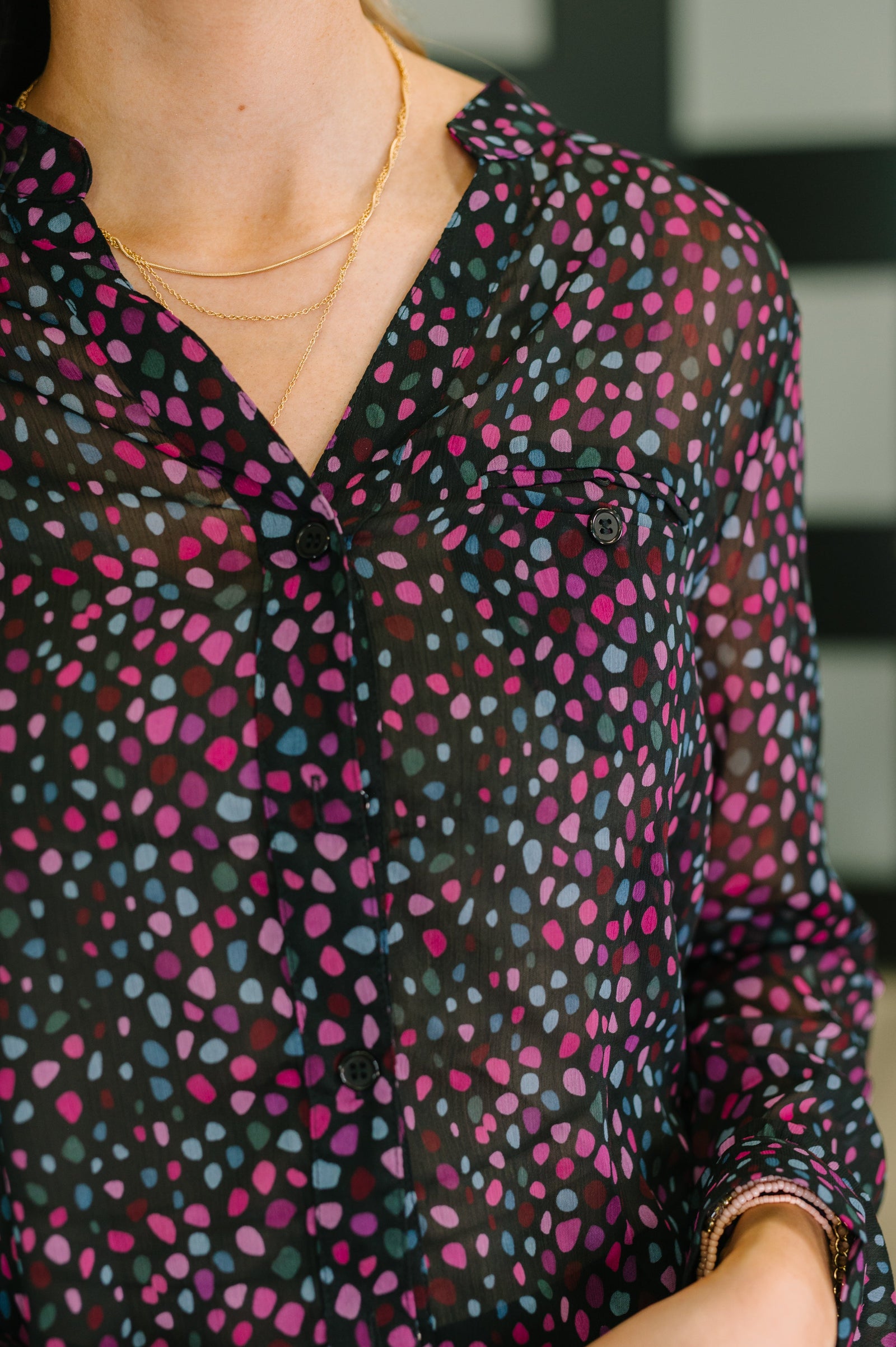 Doing the Most Polka Dot Blouse - STB Boutique