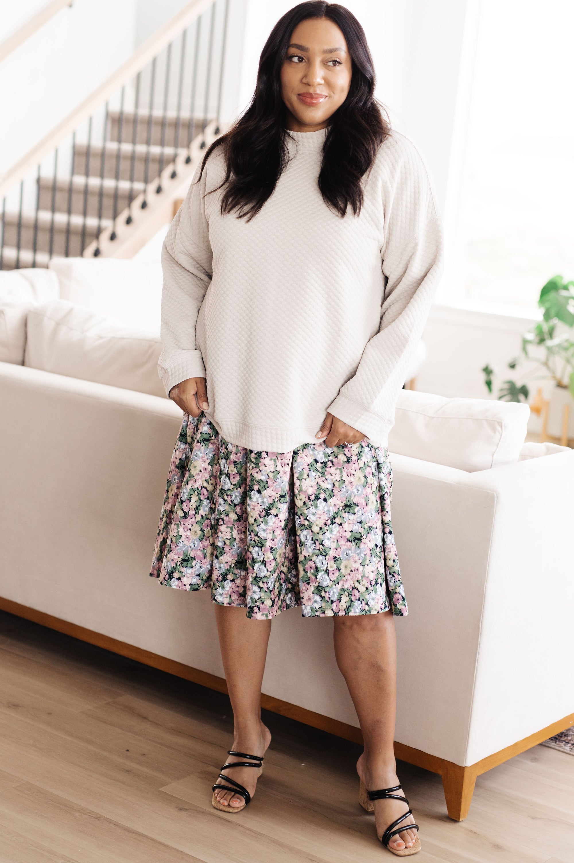 Don't Change Anything Mock Neck Pullover (SM-3X)