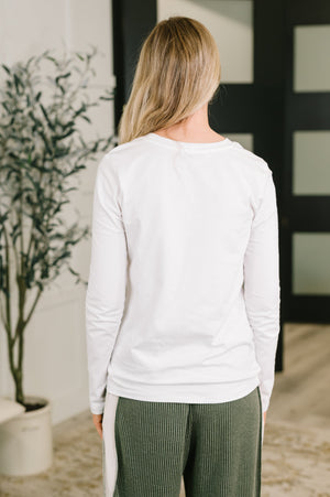Down to the Basics Long Sleeve Top in White