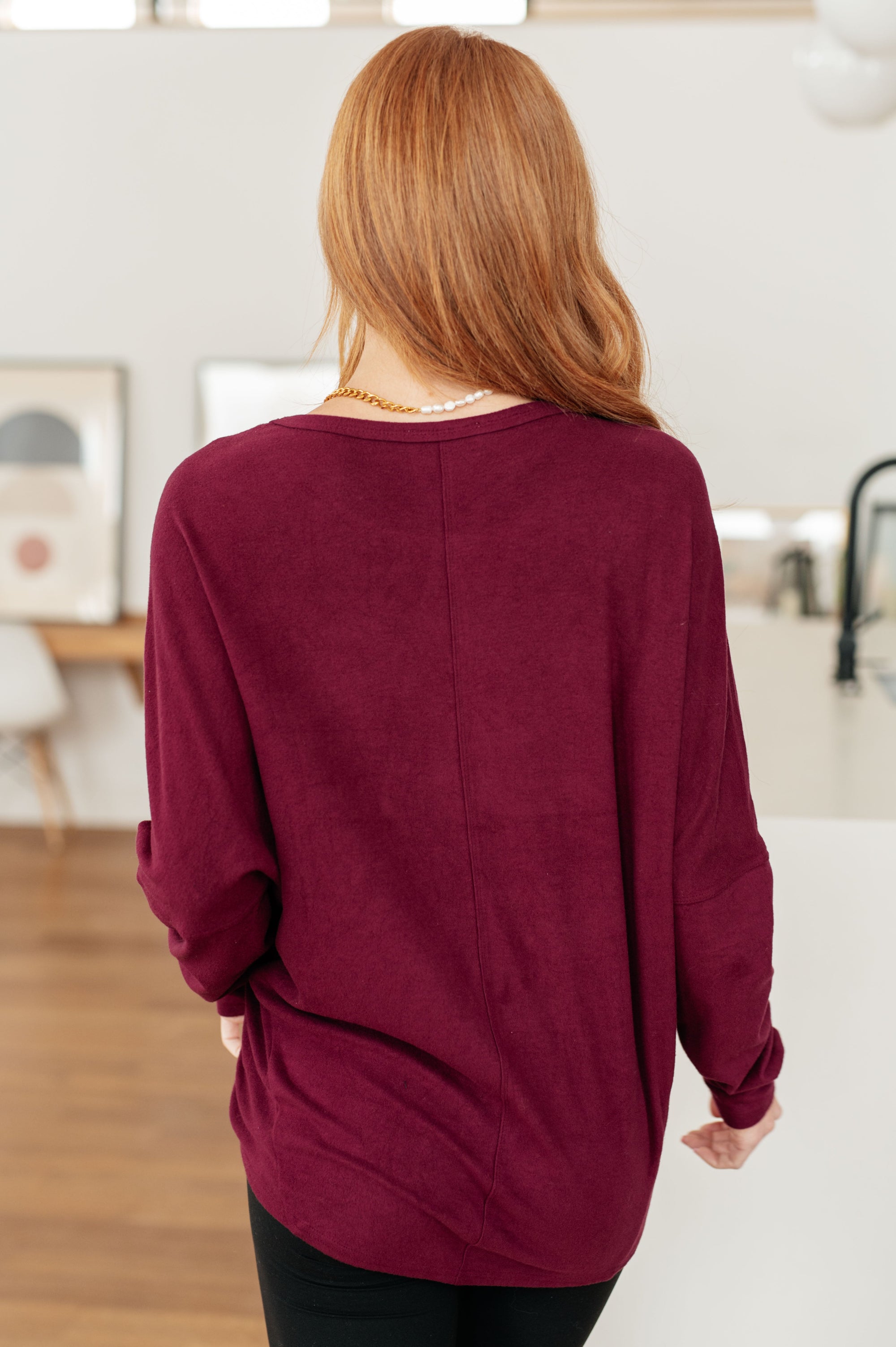 Drive Downtown Dolman Sleeve Top in Wine (SM-3X) - STB Boutique
