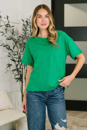 Effortless Edit Boxy Tee in Kelly Green - STB Boutique