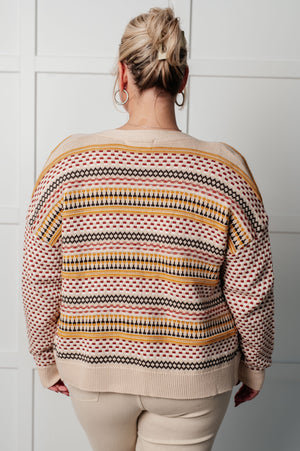 Effortless Elements Striped Cardigan (SM-2X)
