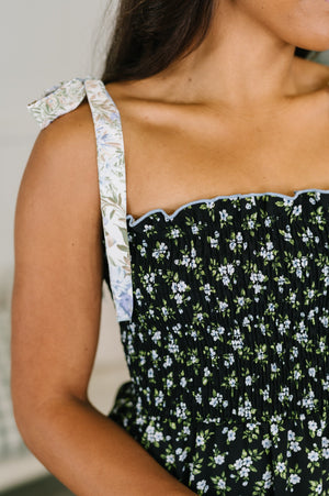 Elegant Edge Tiered Maxi Dress in Navy (SM-3X)
