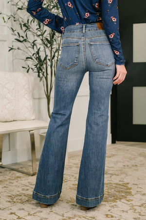 Judy Blue Eva High Waist Flare Tummy Control Double Button WB (0-24)