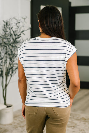 Everything In Between Striped Cap Sleeve Tee (SM-3X)