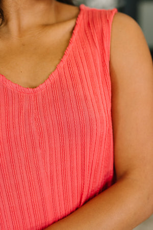 Everything She Wants Sleeveless Maxi Dress in Coral (SM-3X)