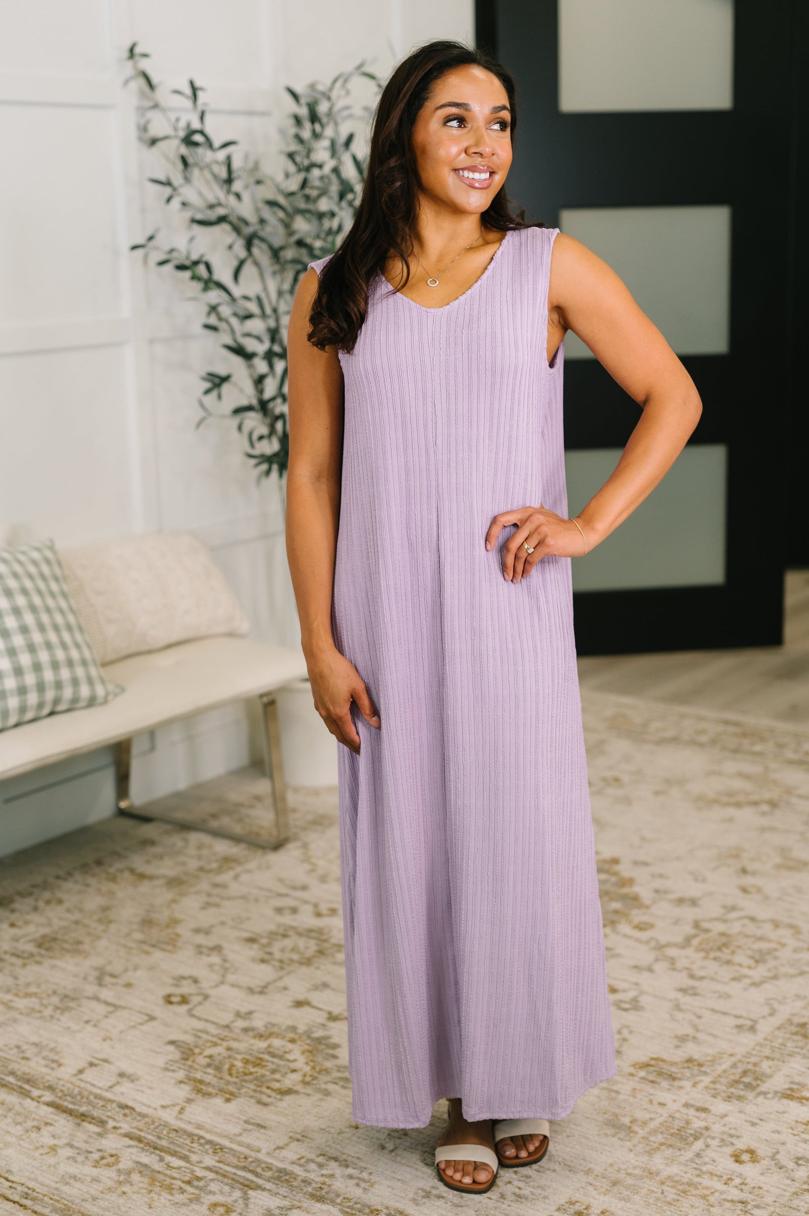Everything She Wants Sleeveless Maxi Dress in Lavender (SM-3X)