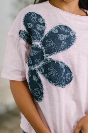 Exactly My Type Paisley Floral Applique Top (SM-3X)