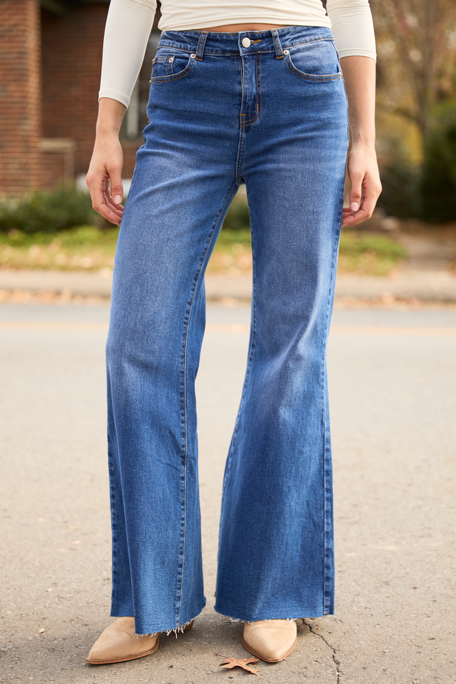 My Favorite Dark Wash Relaxed Flare Jeans SALE - STB Boutique