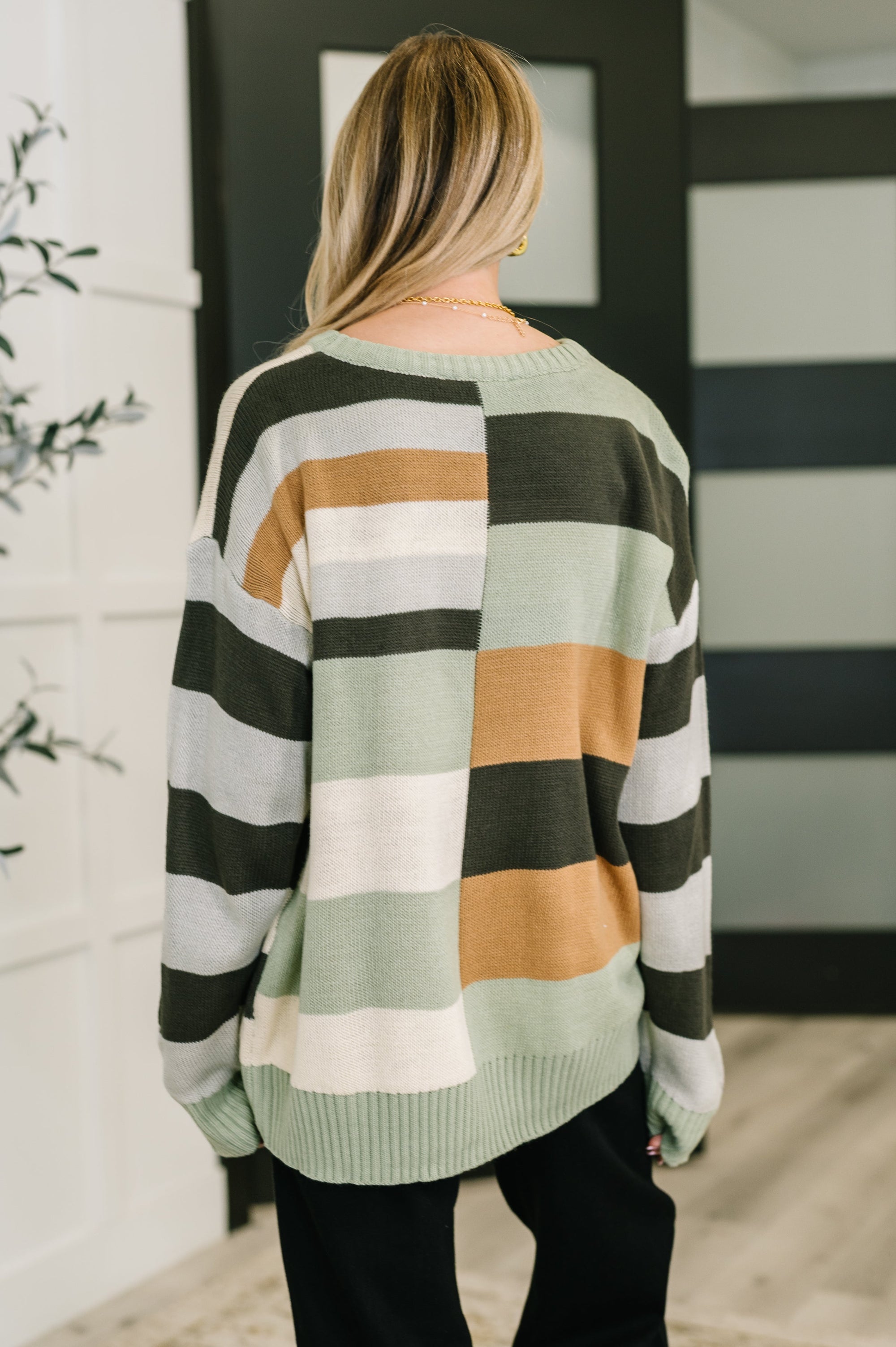 Fall Into Us Color Block Knit Pullover (SM-3X)