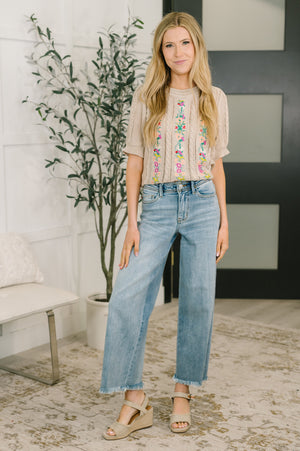 Feel so Fine Embroidered Knit Top (SM-3X) - STB Boutique