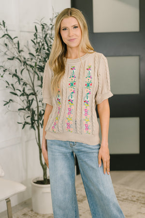 Feel so Fine Embroidered Knit Top (SM-3X) - STB Boutique