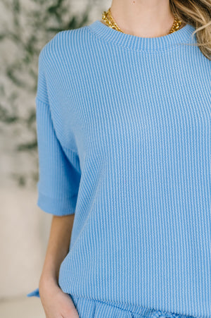 Fight the Feeling Top and Bottom Set in Sky Blue (SM-3X) - STB Boutique