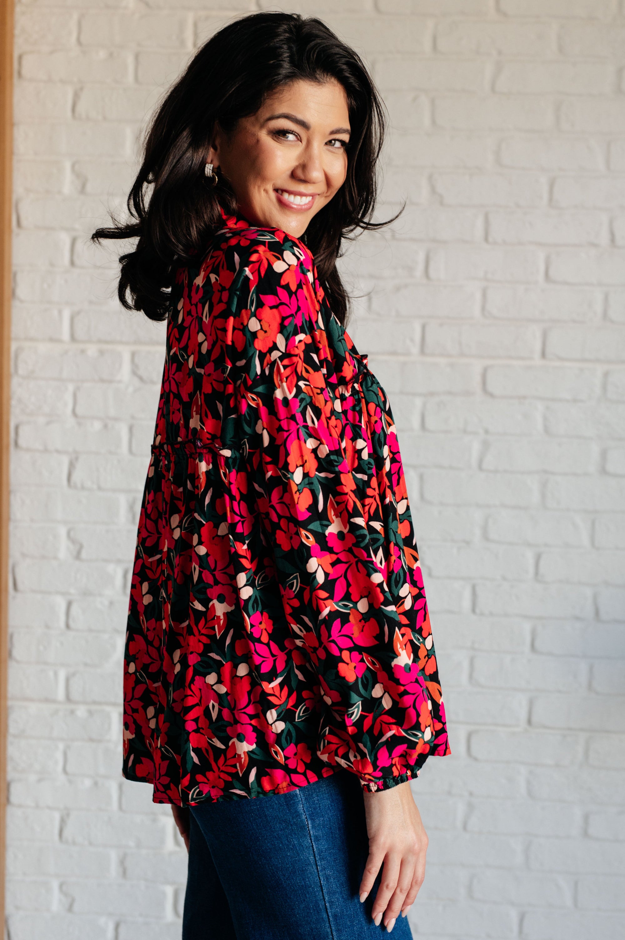 Francophile Ruffle Detail Button Up (SM-2X) - STB Boutique