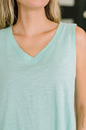 Getting Good V-Neck Tank in Mint (SM-3X)