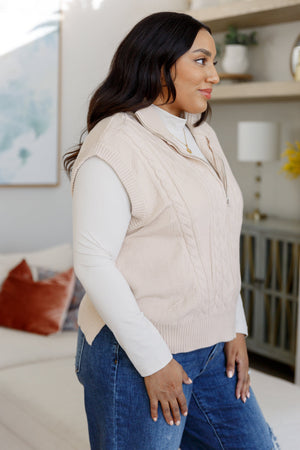 Golf At Four Cable Knit Vest (SM-2X) - STB Boutique