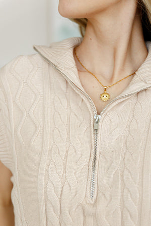 Golf At Four Cable Knit Vest (SM-2X) - STB Boutique