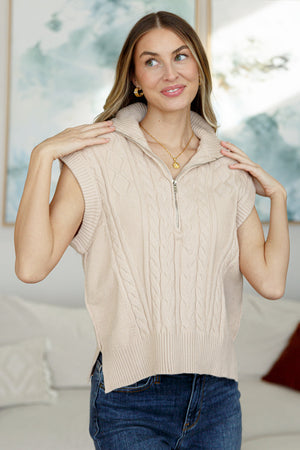 Golf At Four Cable Knit Vest (SM-2X) - STB Boutique