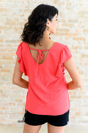 Got Me Cornered V Neck Ruffle Sleeve Top (SM-3X)