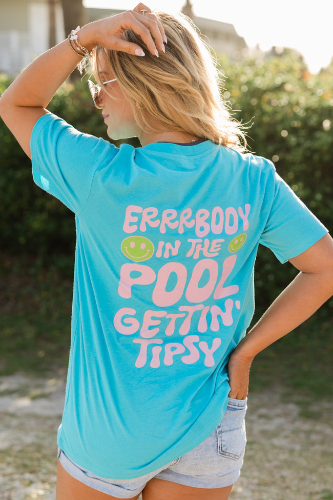 Errrbody At The Pool Aqua Blue Graphic Tee - STB Boutique