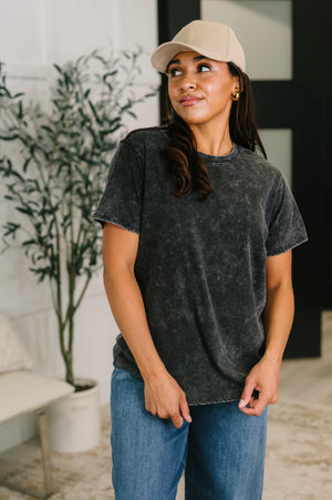 Had to Be There Mineral Wash Tee in Ash Black (SM-3X)