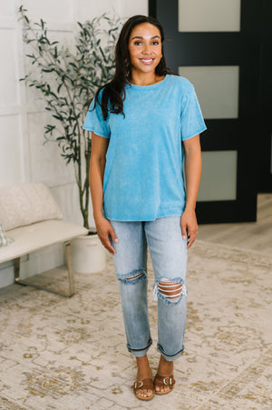 Had to Be There Mineral Wash Tee in Deep Sky (SM-3X)