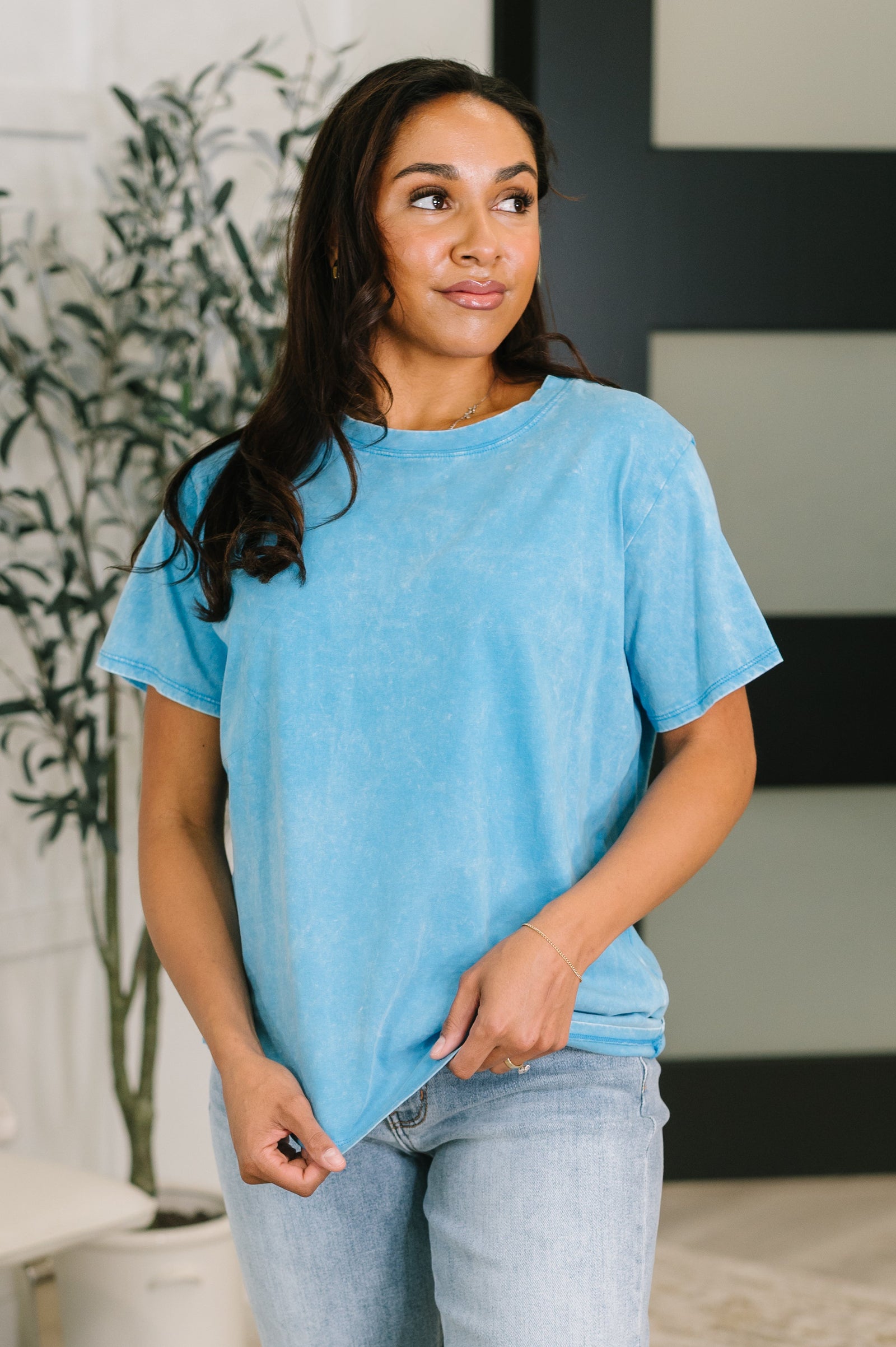 Had to Be There Mineral Wash Tee in Deep Sky (SM-3X)