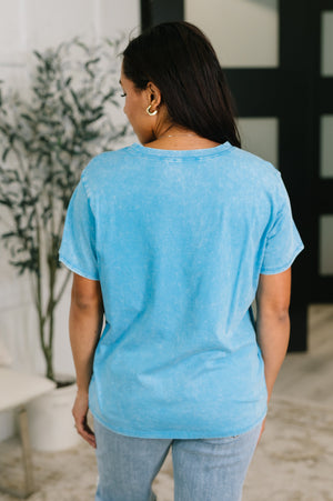 Had to Be There Mineral Wash Tee in Deep Sky (SM-3X)