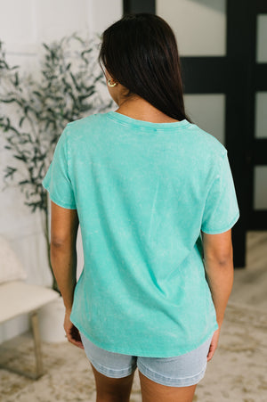 Had to Be There Mineral Wash Tee in Turquoise (SM-3X)