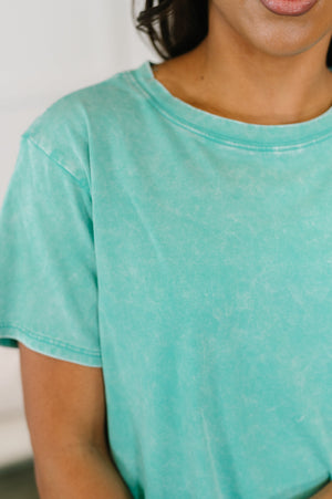 Had to Be There Mineral Wash Tee in Turquoise (SM-3X)