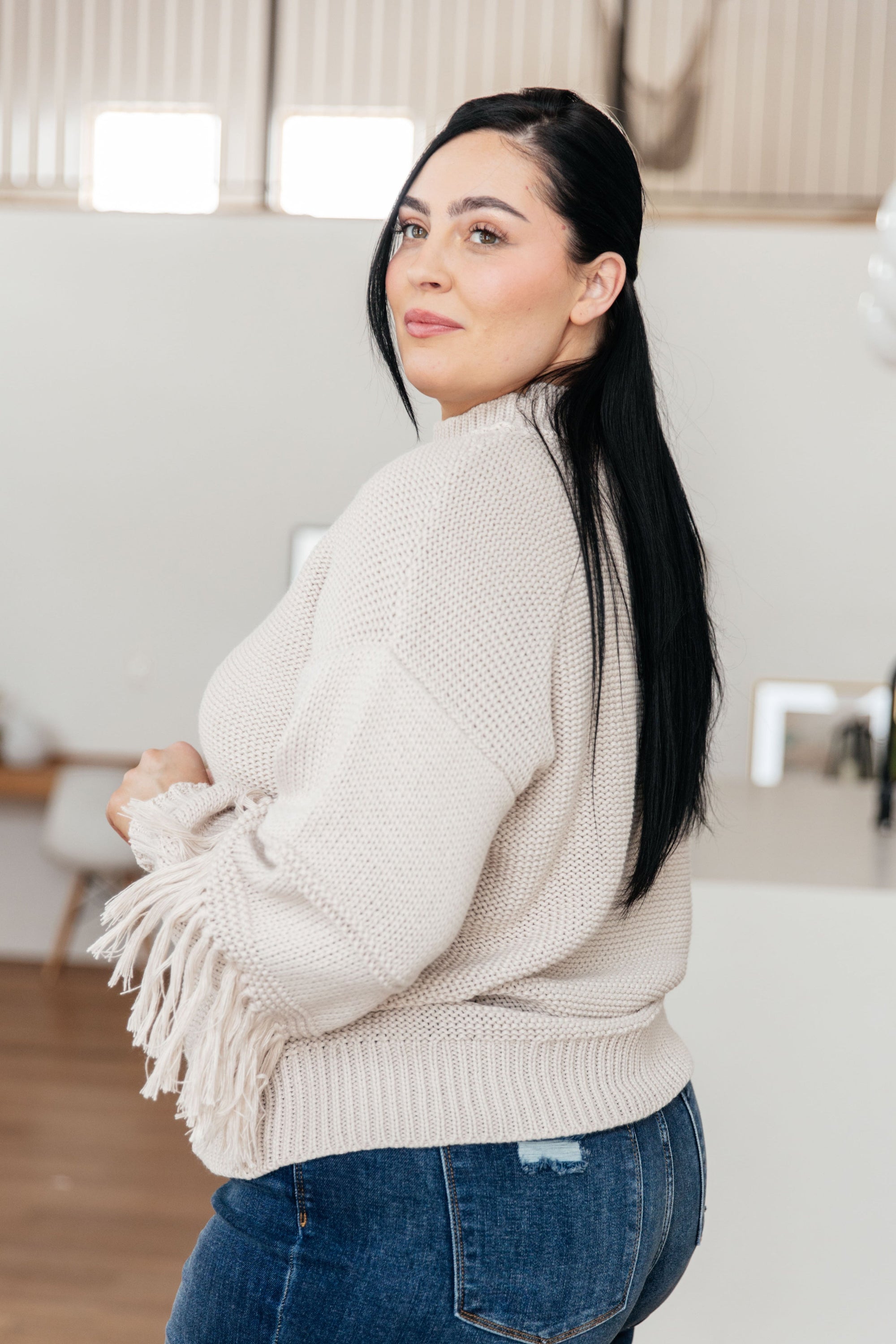 Handle It All Fringe Detail Sweater (SM-3X)