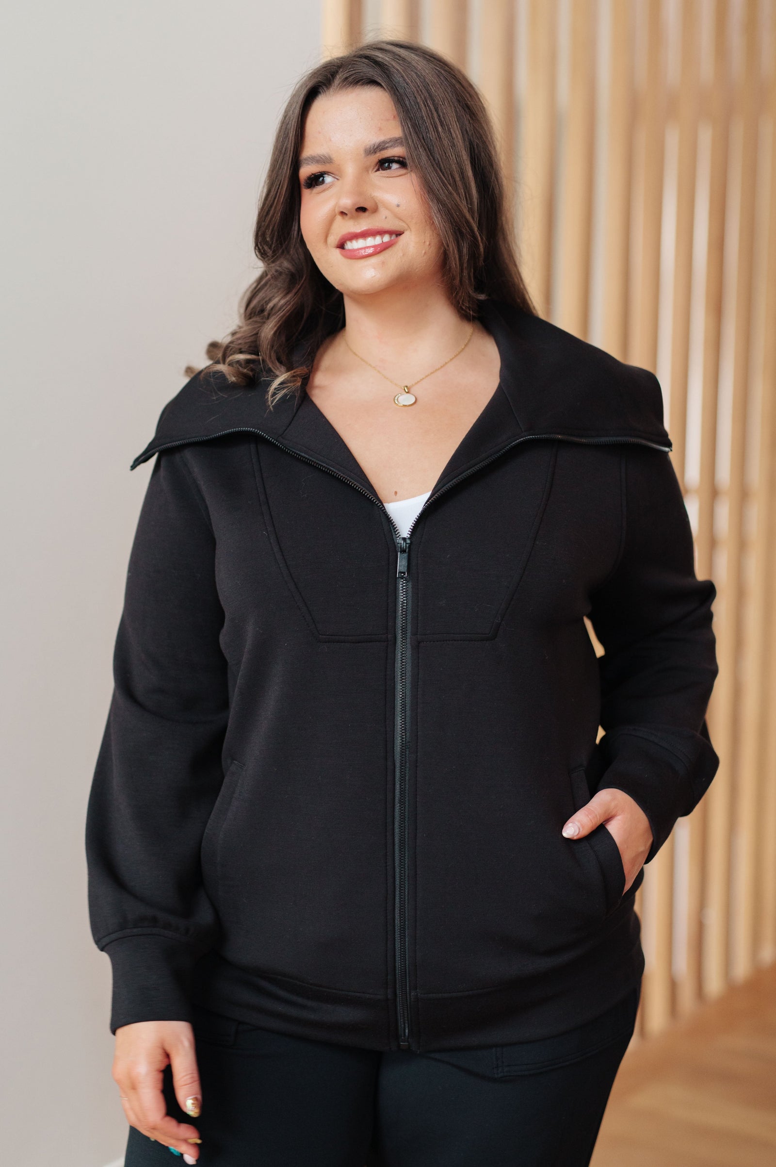 Handle That High Neck Zip Up Jacket (SM-3X)