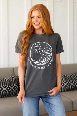 Happiness Comes in Waves Tee (SM-3X) - STB Boutique
