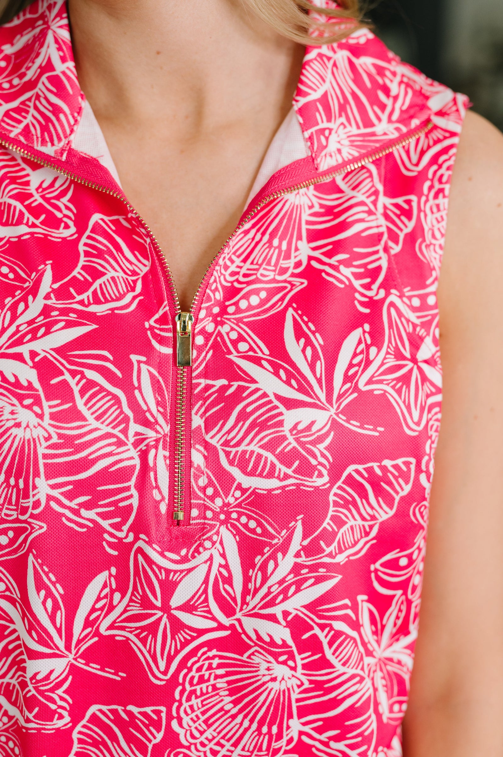 Harbour Quarter Zip Dress in Coastal Pink (SM-3X)