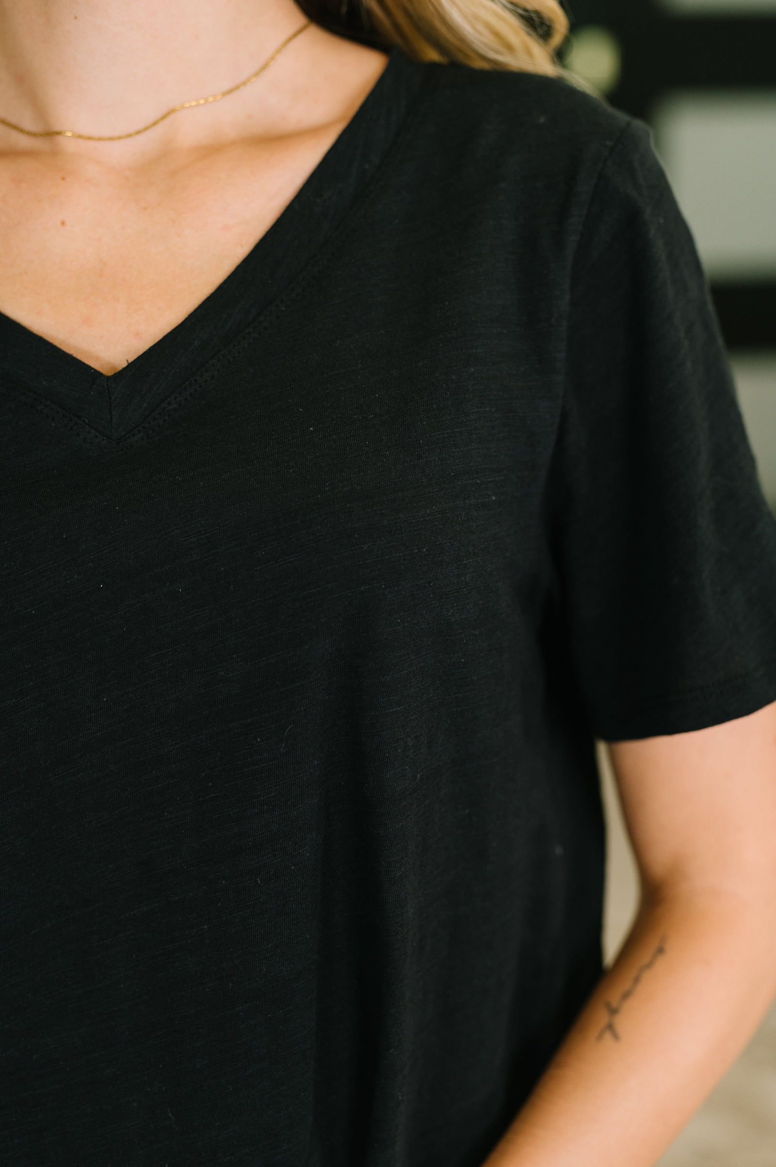 I Don't Have to Choose V-Neck Tee in Black (SM-3X)
