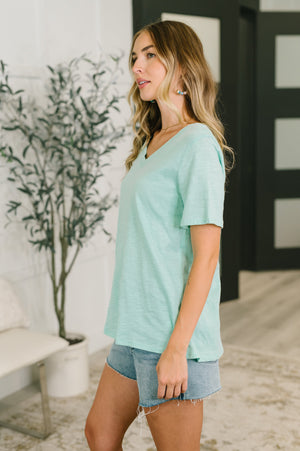 I Don't Have to Choose V-Neck Tee in Mint (SM-3X)