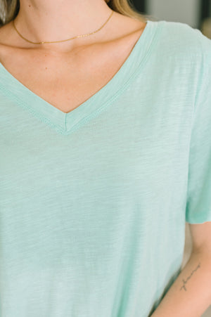 I Don't Have to Choose V-Neck Tee in Mint (SM-3X)