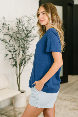 I Don't Have to Choose V-Neck Tee in Navy (SM-3X)