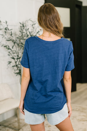 I Don't Have to Choose V-Neck Tee in Navy (SM-3X)