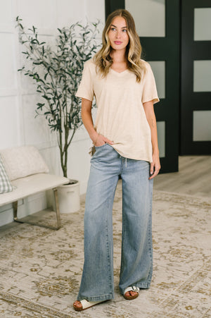 I Don't Have to Choose V-Neck Tee in Oatmeal (SM-3X)