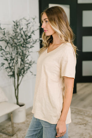 I Don't Have to Choose V-Neck Tee in Oatmeal (SM-3X)