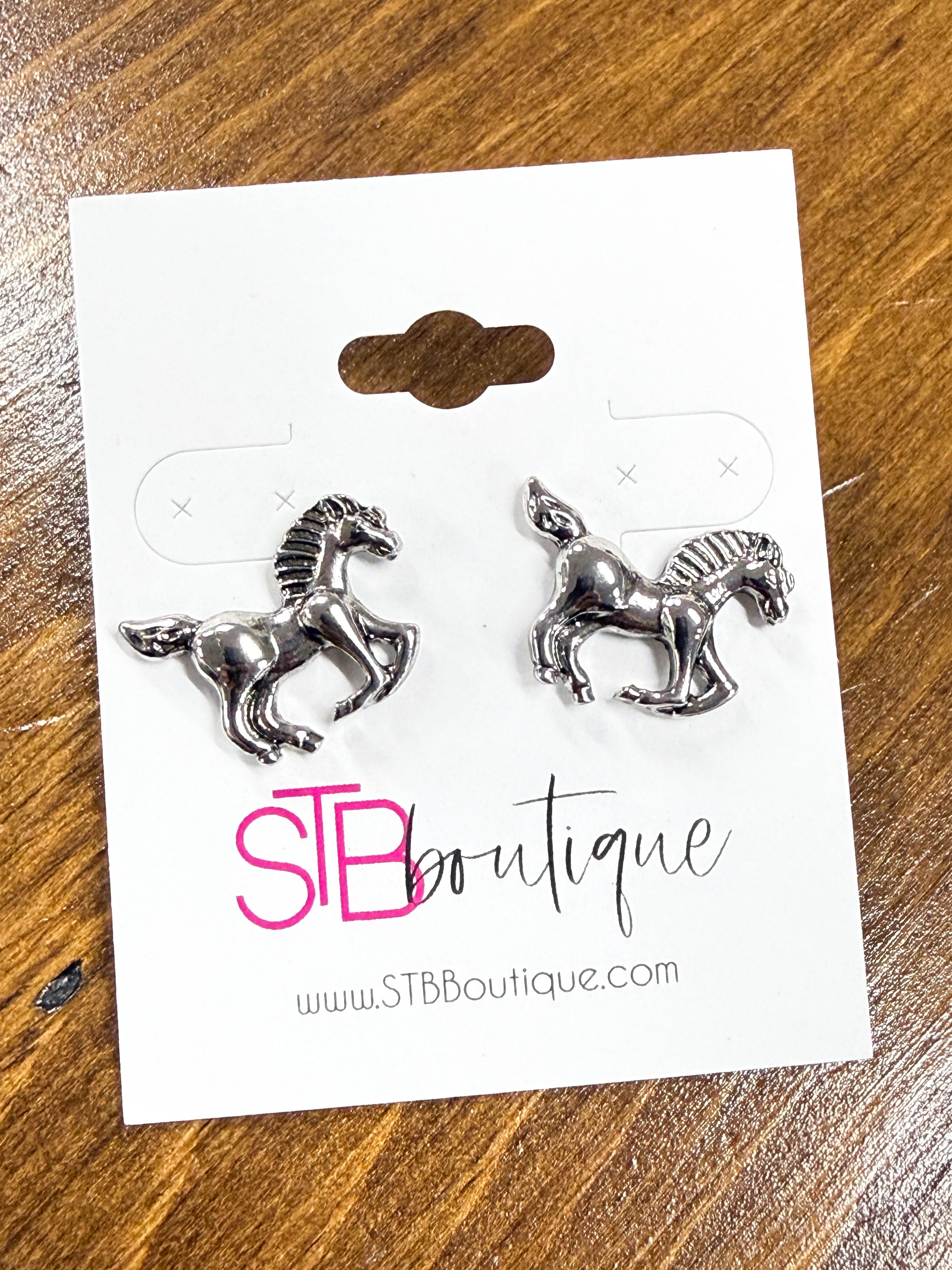 Silver Horse Stud Earrings