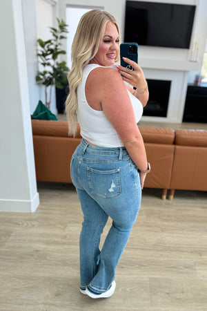 Judy Blue Isla Mid Rise Distressed Released Hem Bootcut Jeans (0-24) - STB Boutique